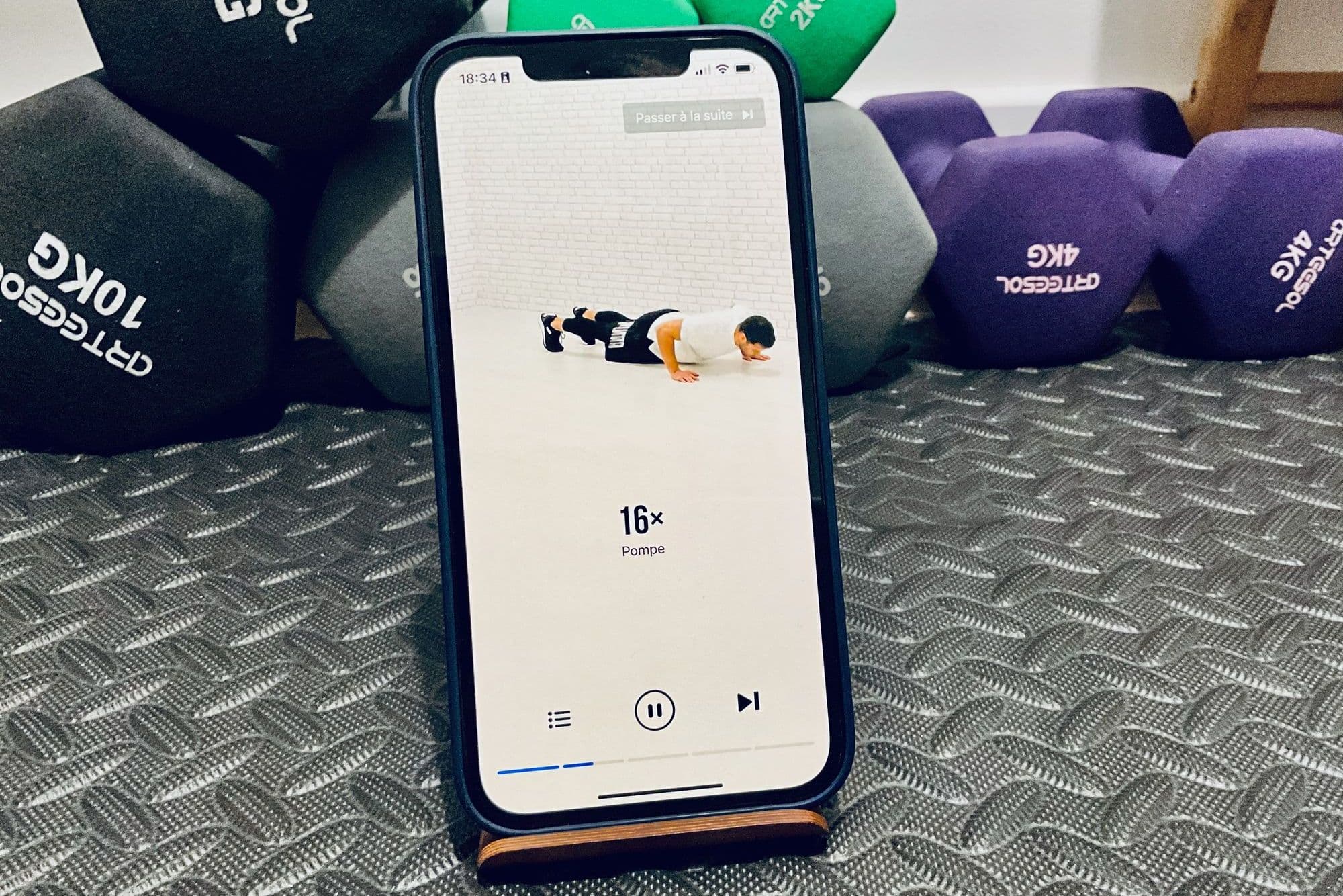 The Fizzup app during a workout.